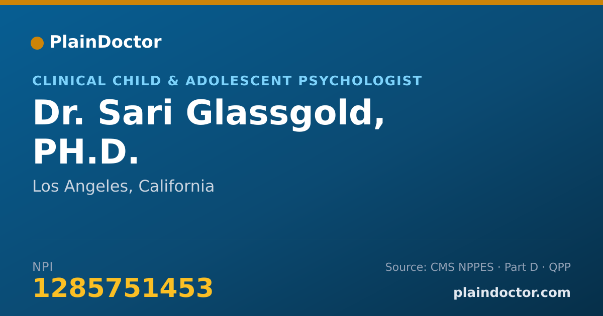 Shareable card for Sari Glassgold, PH.D. - Clinical Child & Adolescent Psychologist, Los Angeles, CA