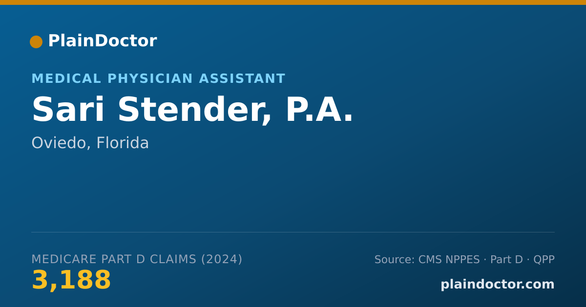 Shareable card for Sari Stender, P.A. - Physician Assistant, Oviedo, FL