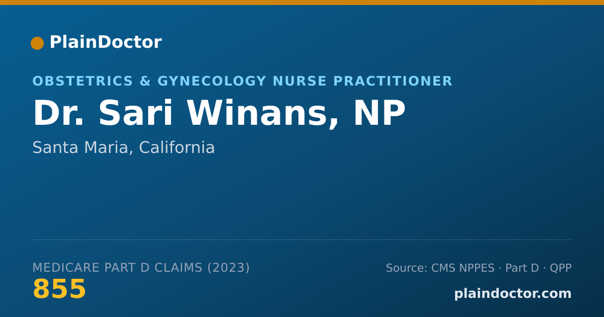 Shareable card for Sari Winans, NP - Obstetrics & Gynecology Nurse Practitioner, Santa Maria, CA