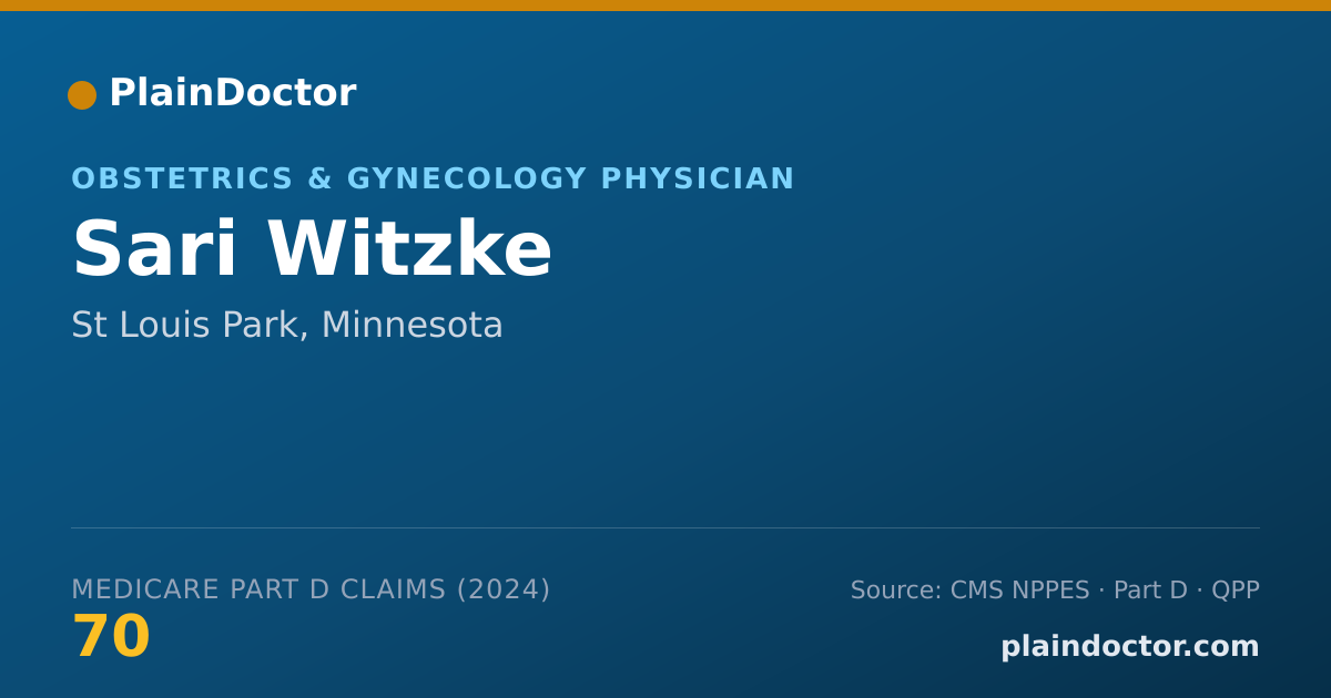 Shareable card for Sari Witzke - Obstetrics & Gynecology Physician, St Louis Park, MN