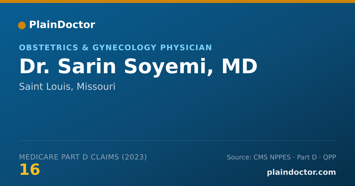 Shareable card for Sarin Soyemi, MD - Obstetrics & Gynecology Physician, Saint Louis, MO