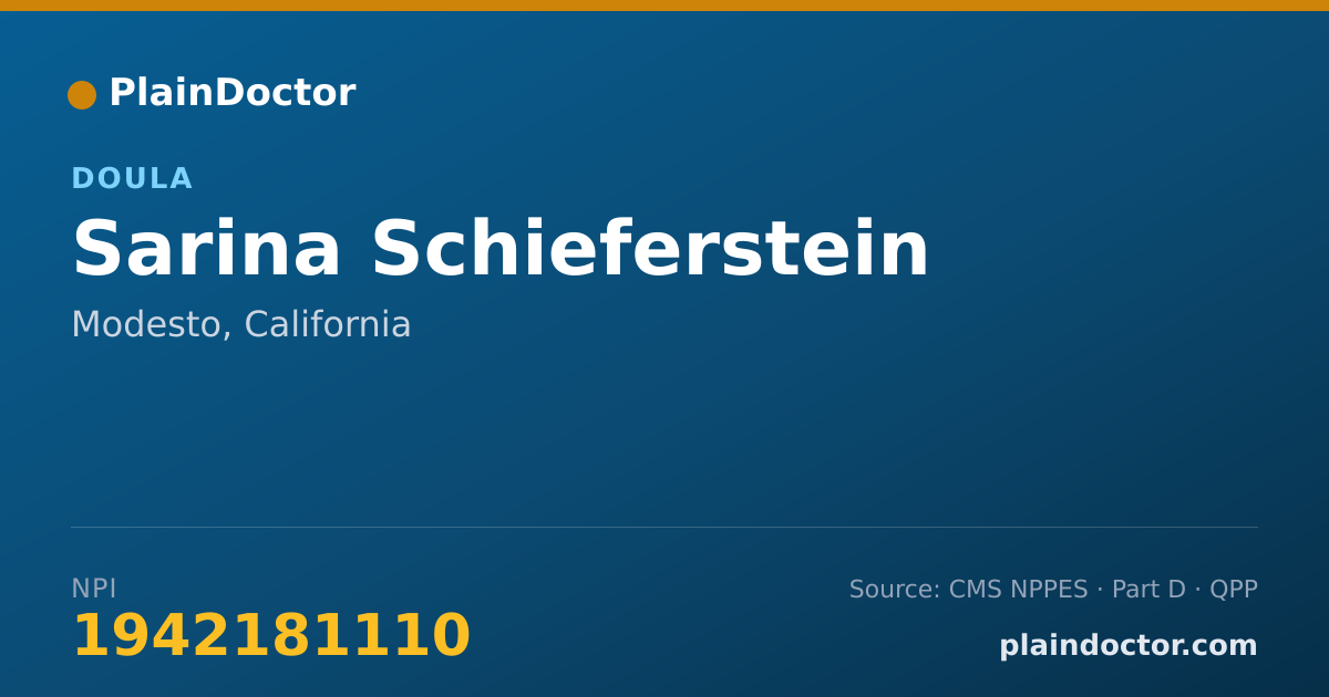 Shareable card for Sarina Schieferstein - Doula, Modesto, CA