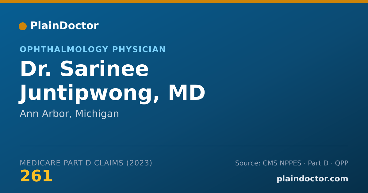 Shareable card for Sarinee Juntipwong, MD - Ophthalmology Physician, Ann Arbor, MI
