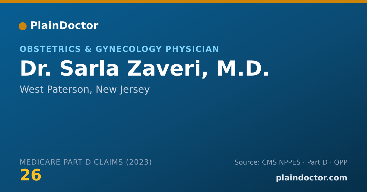 Shareable card for Sarla Zaveri, M.D. - Obstetrics & Gynecology Physician, West Paterson, NJ
