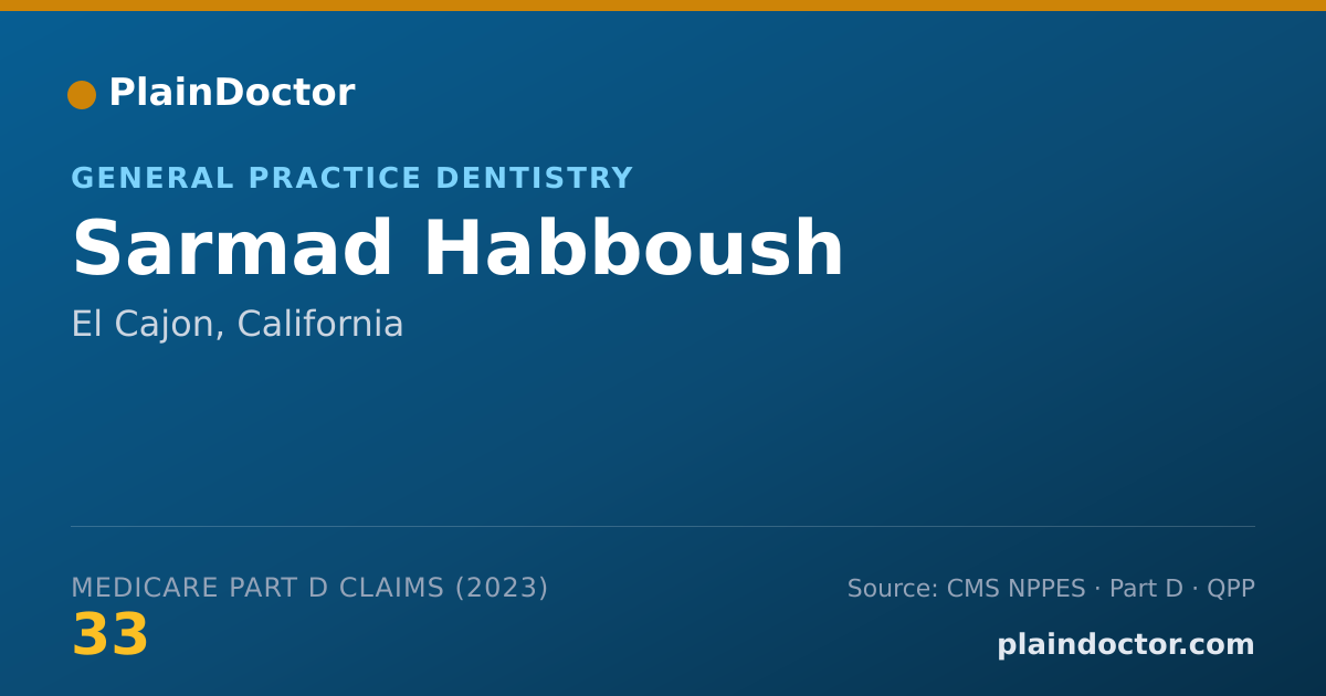 Shareable card for Sarmad Habboush - General Practice Dentistry, El Cajon, CA