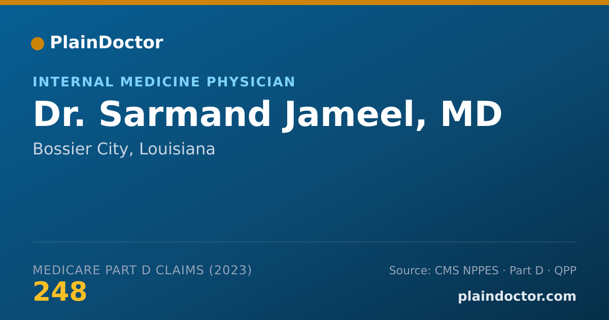 Shareable card for Sarmand Jameel, MD - Internal Medicine Physician, Bossier City, LA