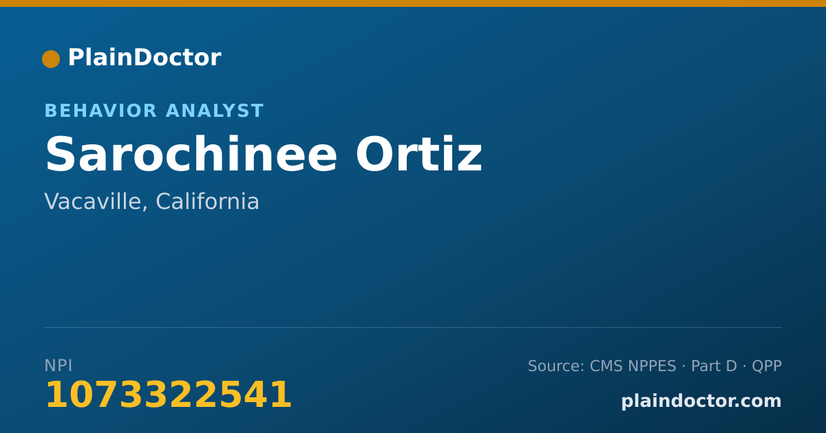 Shareable card for Sarochinee Ortiz - Behavior Analyst, Vacaville, CA