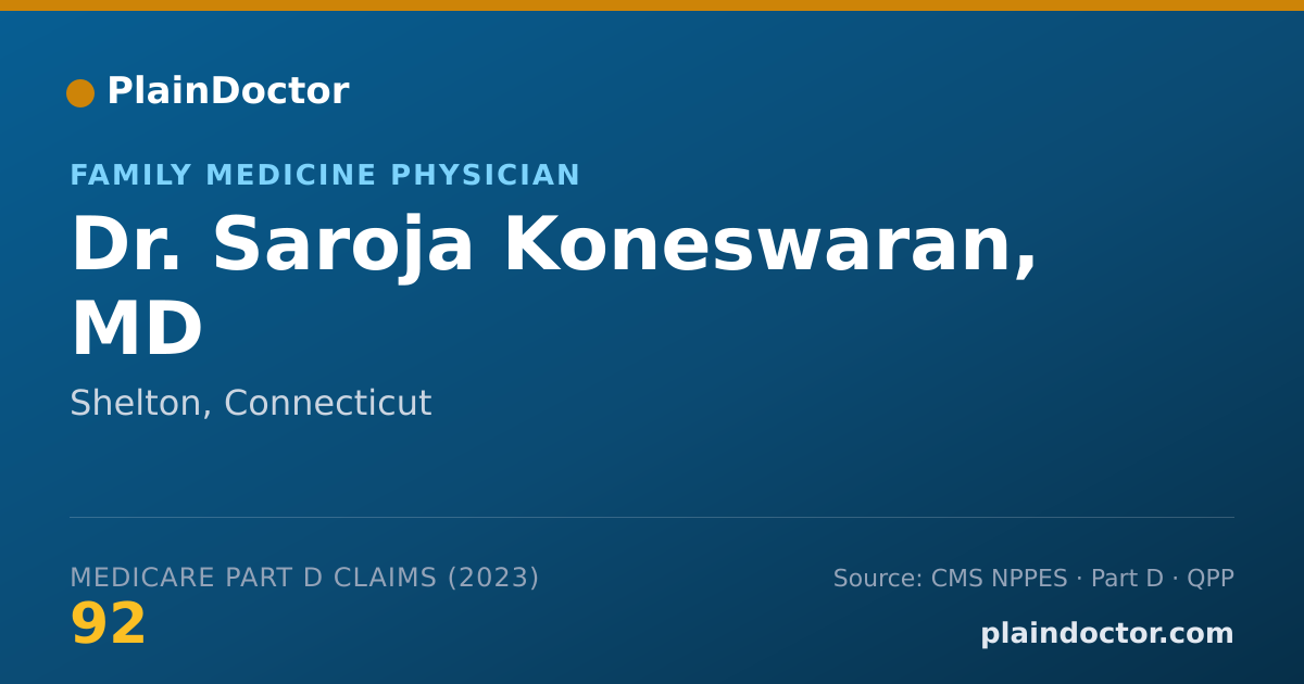 Shareable card for Saroja Koneswaran, MD - Family Medicine Physician, Shelton, CT