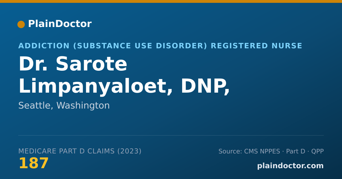 Shareable card for Sarote Limpanyaloet, DNP, ARNP, PMHNP-BC - Addiction (Substance Use Disorder) Registered Nurse, Seattle, WA