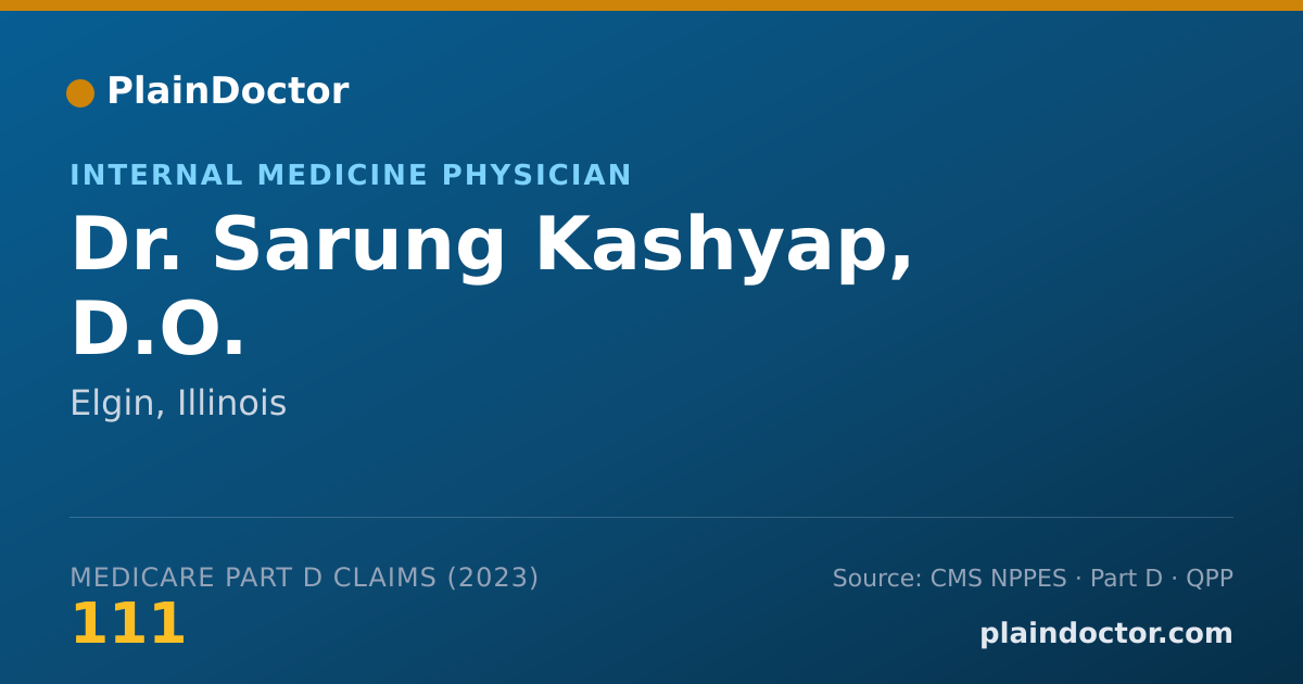 Shareable card for Sarung Kashyap, D.O. - Internal Medicine Physician, Elgin, IL