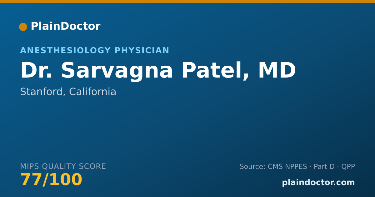 Shareable card for Sarvagna Patel, MD - Anesthesiology Physician, Stanford, CA