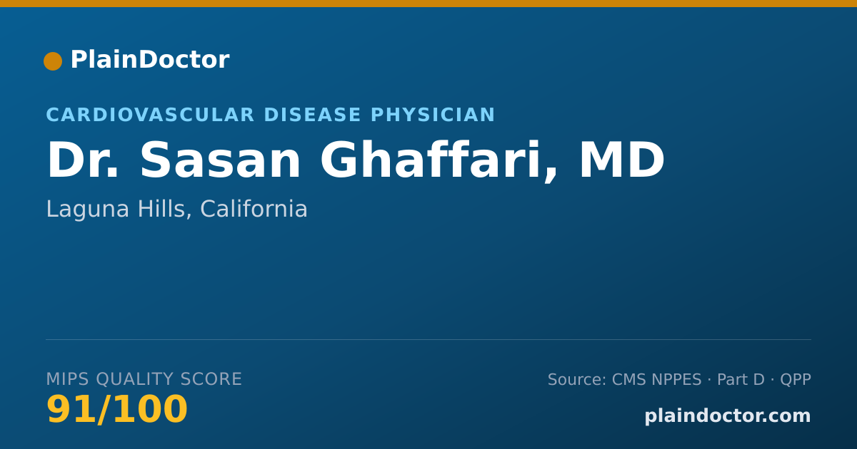 Shareable card for Sasan Ghaffari, MD - Cardiovascular Disease Physician, Laguna Hills, CA