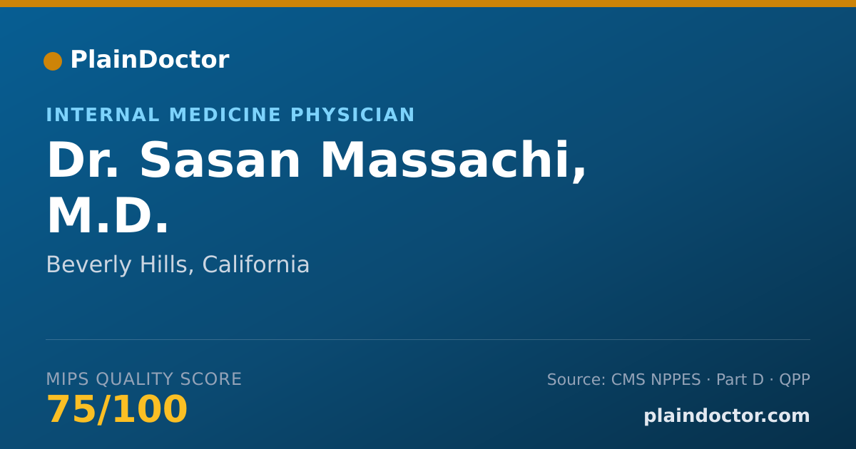 Shareable card for Sasan Massachi, M.D. - Internal Medicine Physician, Beverly Hills, CA