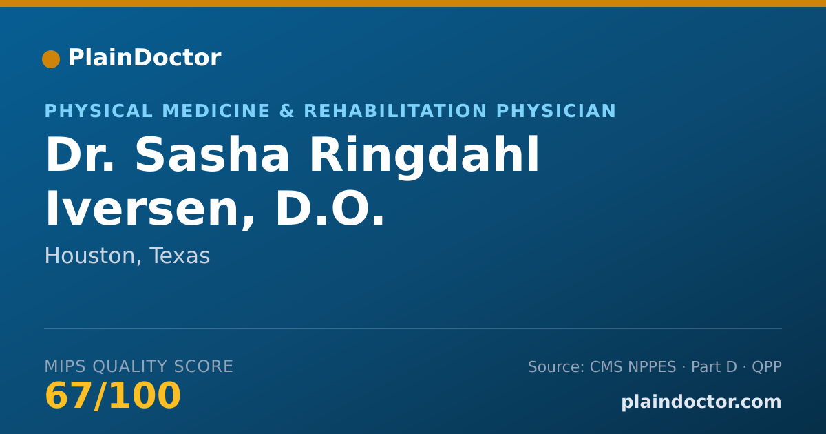 Shareable card for Sasha Ringdahl Iversen, D.O. - Physical Medicine & Rehabilitation Physician, Houston, TX