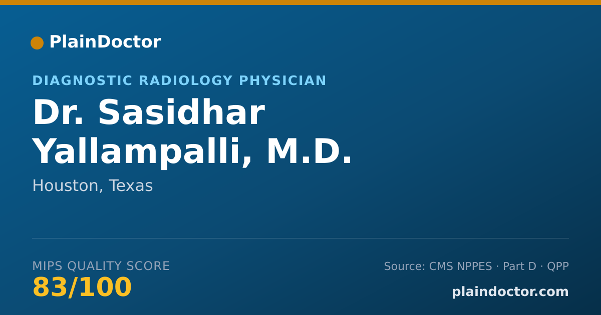 Shareable card for Sasidhar Yallampalli, M.D. - Diagnostic Radiology Physician, Houston, TX
