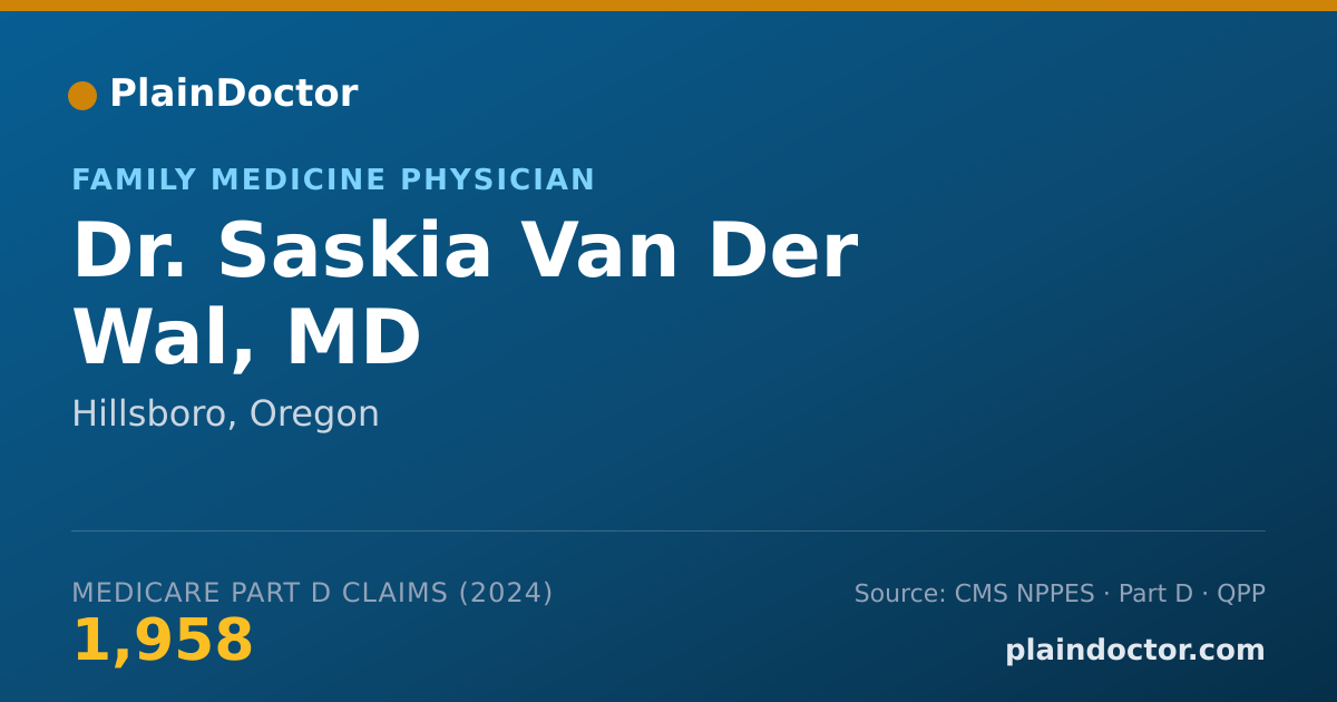 Shareable card for Saskia Van Der Wal, MD - Family Medicine Physician, Hillsboro, OR