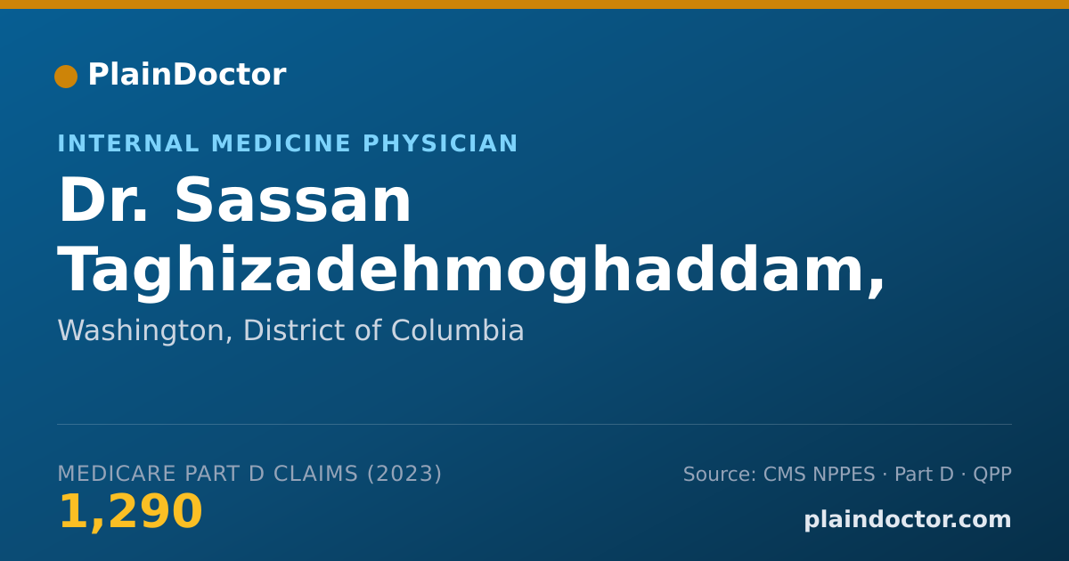 Shareable card for Sassan Taghizadehmoghaddam, M.D. - Internal Medicine Physician, Washington, DC