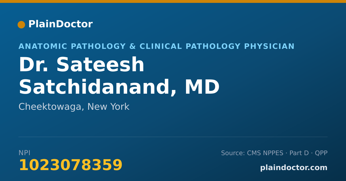 Shareable card for Sateesh Satchidanand, MD - Anatomic Pathology & Clinical Pathology Physician, Cheektowaga, NY
