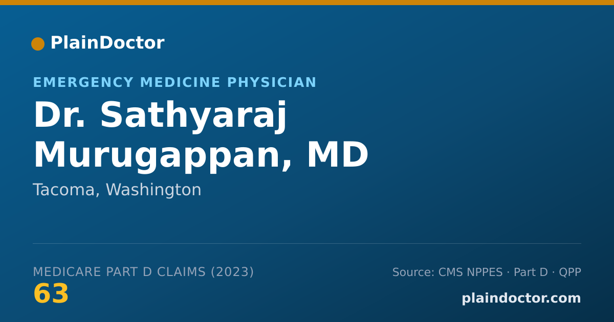Shareable card for Sathyaraj Murugappan, MD - Emergency Medicine Physician, Tacoma, WA