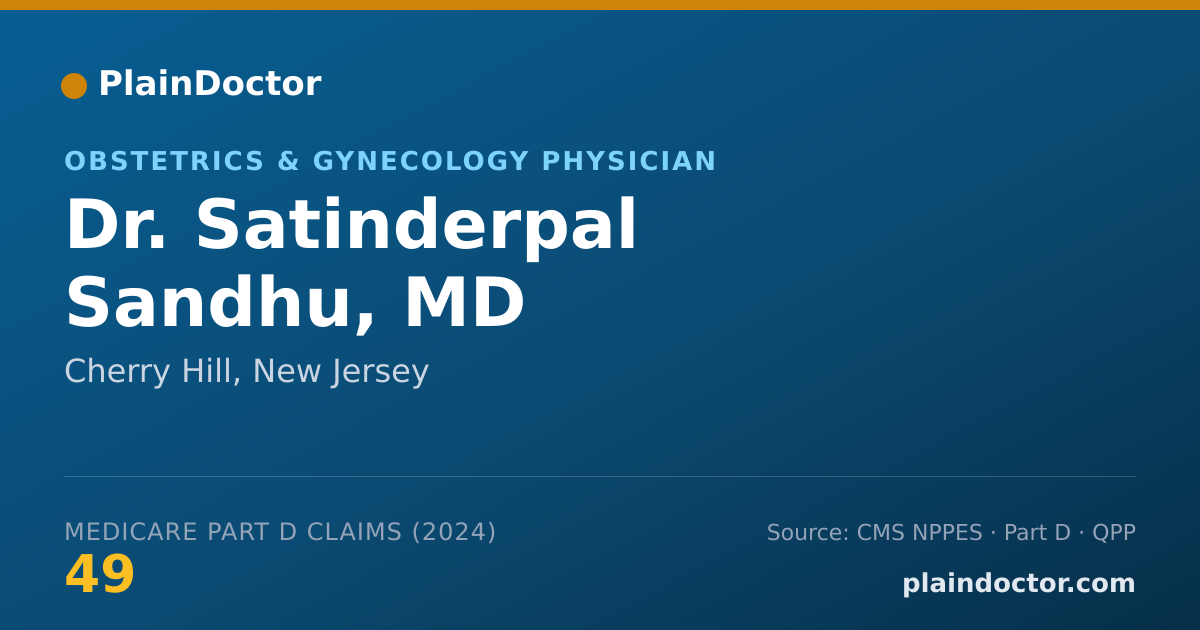 Shareable card for Satinderpal Sandhu, MD - Obstetrics & Gynecology Physician, Cherry Hill, NJ