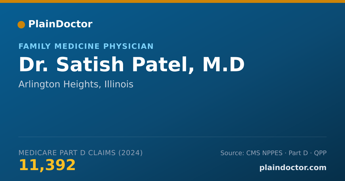 Shareable card for Satish Patel, M.D - Family Medicine Physician, Arlington Heights, IL