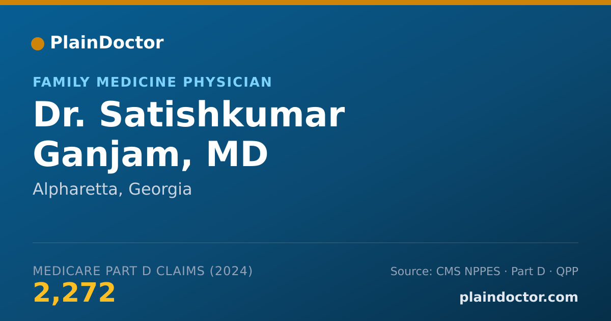 Shareable card for Satishkumar Ganjam, MD - Family Medicine Physician, Alpharetta, GA