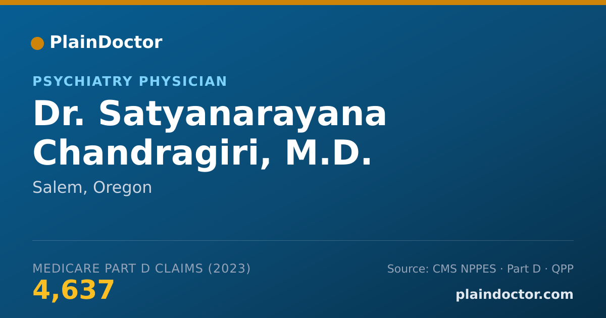 Shareable card for Satyanarayana Chandragiri, M.D. - Psychiatry Physician, Salem, OR