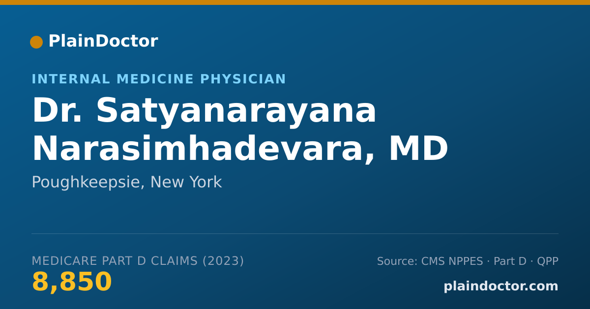 Shareable card for Satyanarayana Narasimhadevara, MD - Internal Medicine Physician, Poughkeepsie, NY