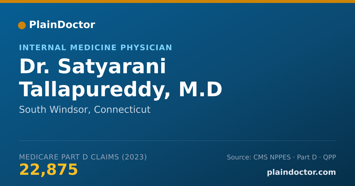 Shareable card for Satyarani Tallapureddy, M.D - Internal Medicine Physician, South Windsor, CT