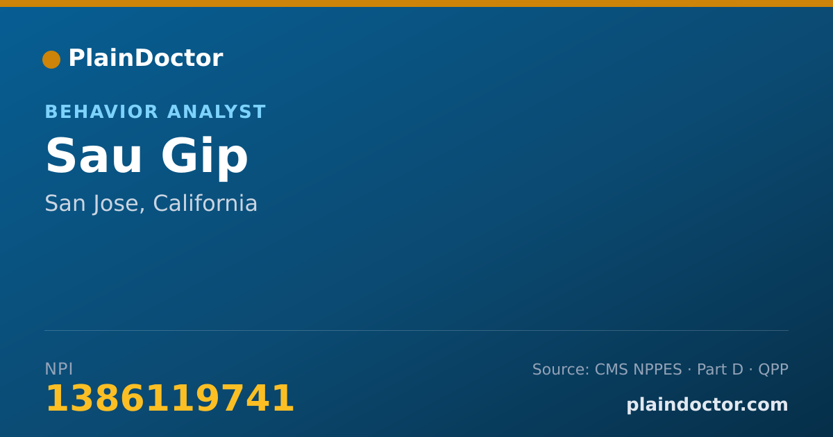 Shareable card for Sau Gip - Behavior Analyst, San Jose, CA