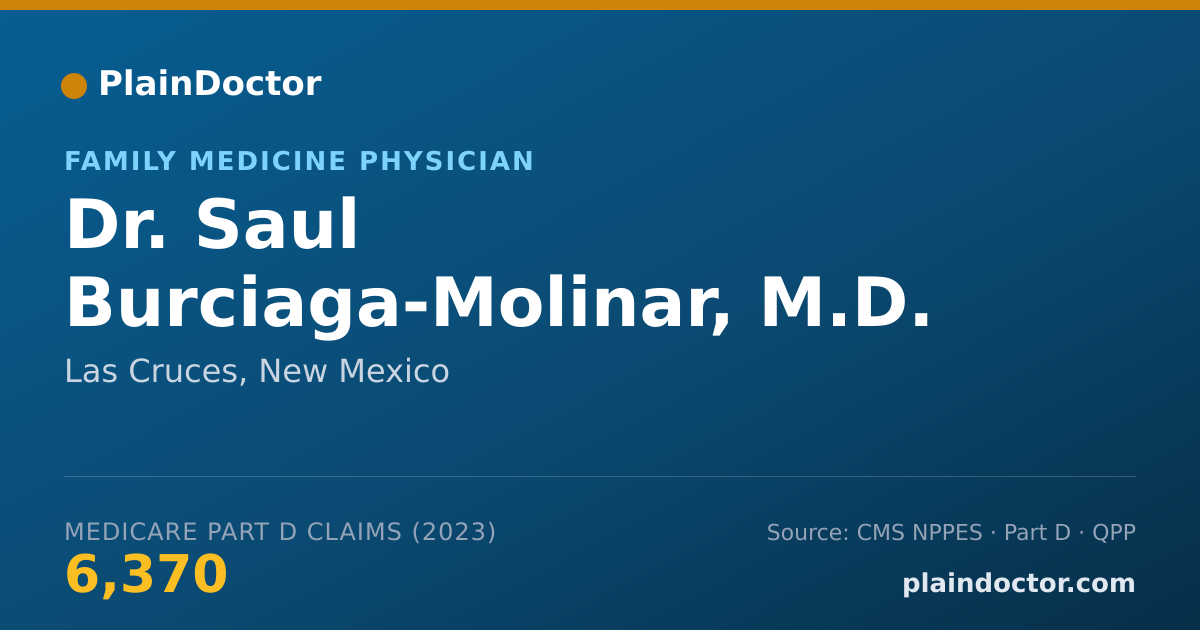Shareable card for Saul Burciaga-Molinar, M.D. - Family Medicine Physician, Las Cruces, NM