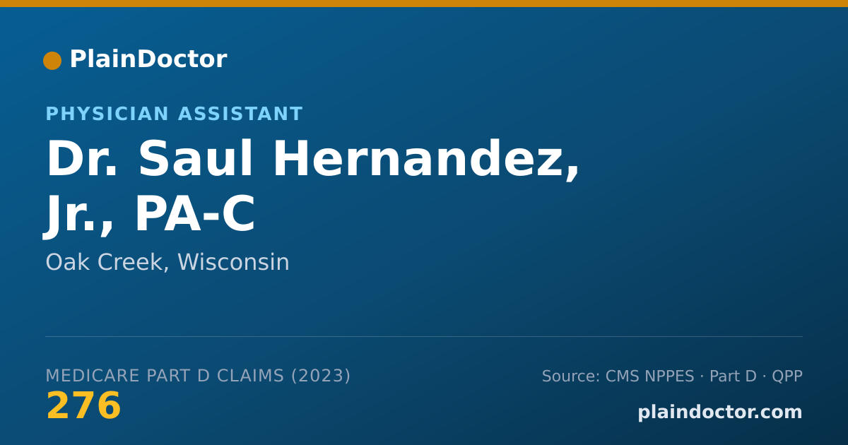 Shareable card for Saul Hernandez, Jr., PA-C - Physician Assistant, Oak Creek, WI