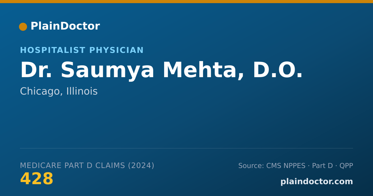 Shareable card for Saumya Mehta, D.O. - Hospitalist Physician, Chicago, IL