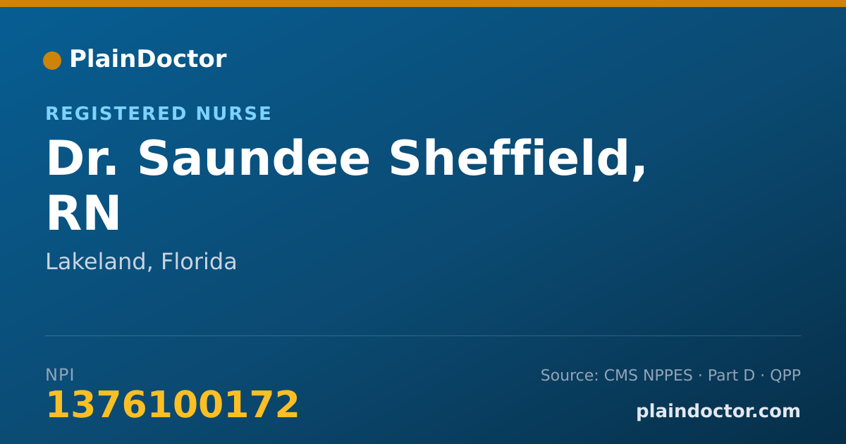 Shareable card for Saundee Sheffield, RN - Registered Nurse, Lakeland, FL