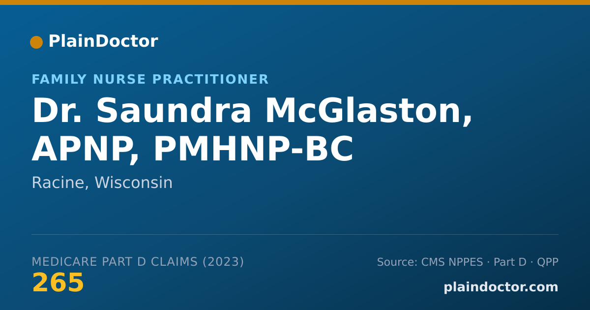 Shareable card for Saundra McGlaston, APNP, PMHNP-BC - Family Nurse Practitioner, Racine, WI