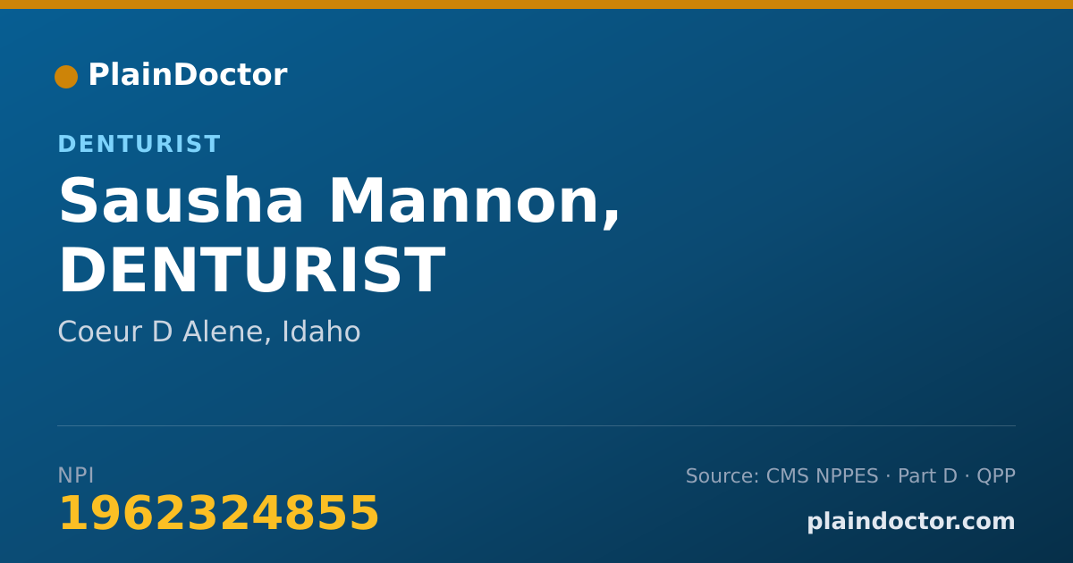 Shareable card for Sausha Mannon, DENTURIST - Denturist, Coeur D Alene, ID