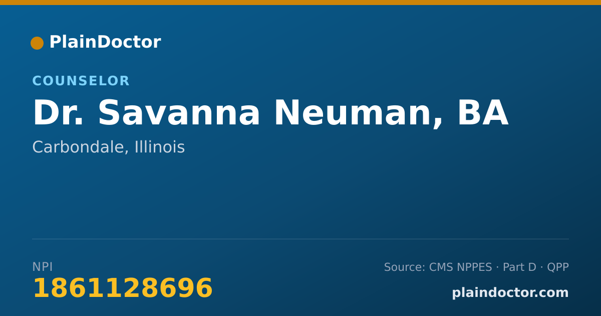 Shareable card for Savanna Neuman, BA - Counselor, Carbondale, IL