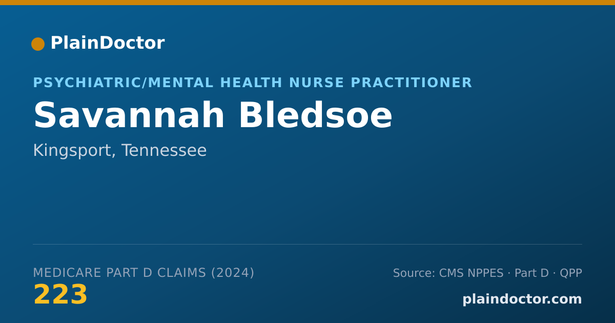 Shareable card for Savannah Bledsoe - Psychiatric/Mental Health Nurse Practitioner, Kingsport, TN