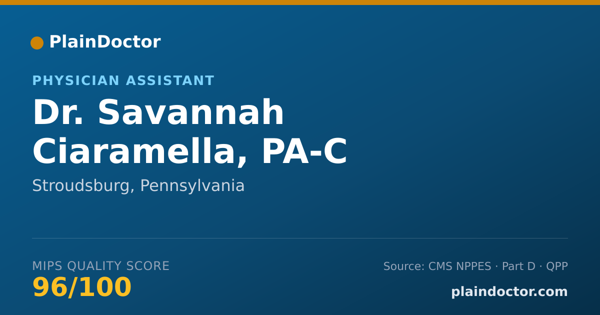 Shareable card for Savannah Ciaramella, PA-C - Physician Assistant, Stroudsburg, PA