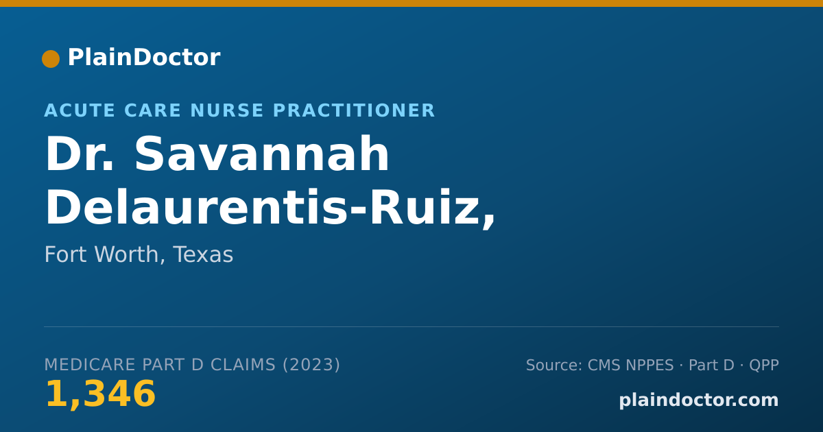 Shareable card for Savannah Delaurentis-Ruiz, AGACNP - Acute Care Nurse Practitioner, Fort Worth, TX