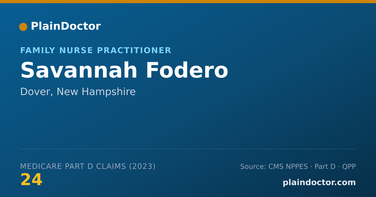 Shareable card for Savannah Fodero - Family Nurse Practitioner, Dover, NH