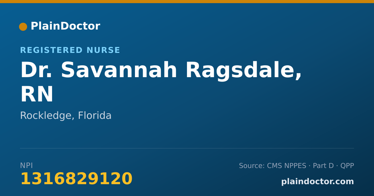 Shareable card for Savannah Ragsdale, RN - Registered Nurse, Rockledge, FL