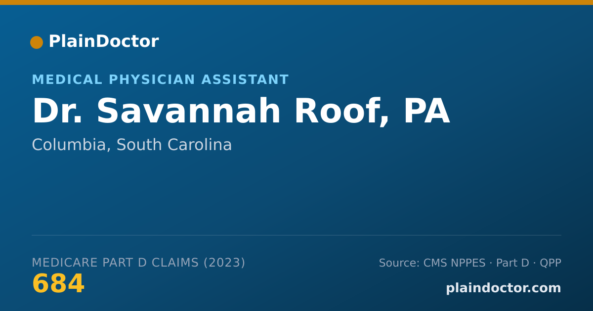 Shareable card for Savannah Roof, PA - Medical Physician Assistant, Columbia, SC