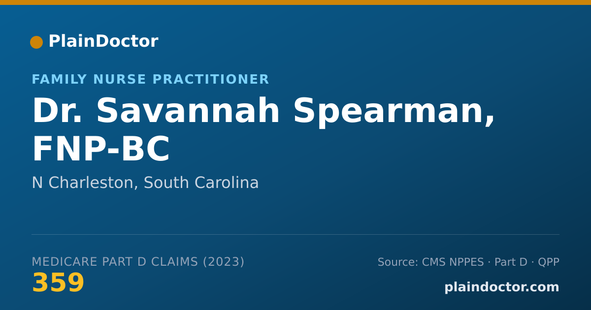 Shareable card for Savannah Spearman, FNP-BC - Family Nurse Practitioner, N Charleston, SC