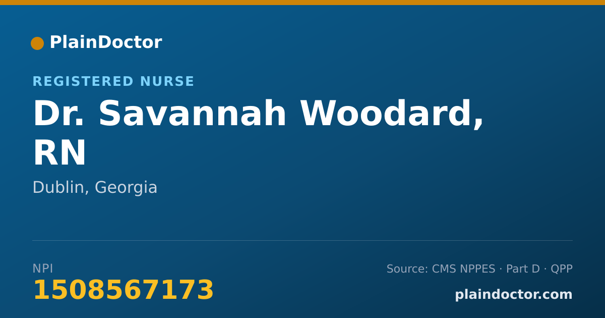 Shareable card for Savannah Woodard, RN - Registered Nurse, Dublin, GA