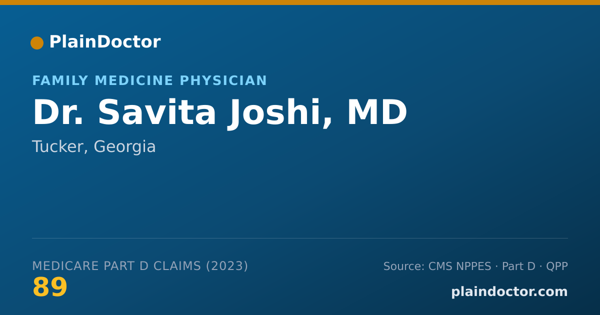 Shareable card for Savita Joshi, MD - Family Medicine Physician, Tucker, GA