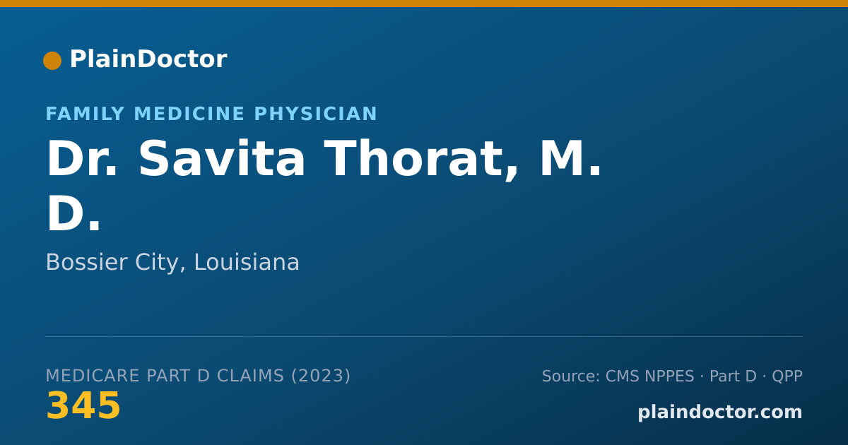 Shareable card for Savita Thorat, M. D. - Family Medicine Physician, Bossier City, LA
