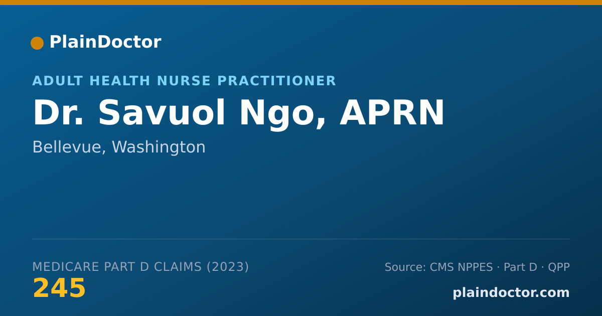 Shareable card for Savuol Ngo, APRN - Adult Health Nurse Practitioner, Bellevue, WA