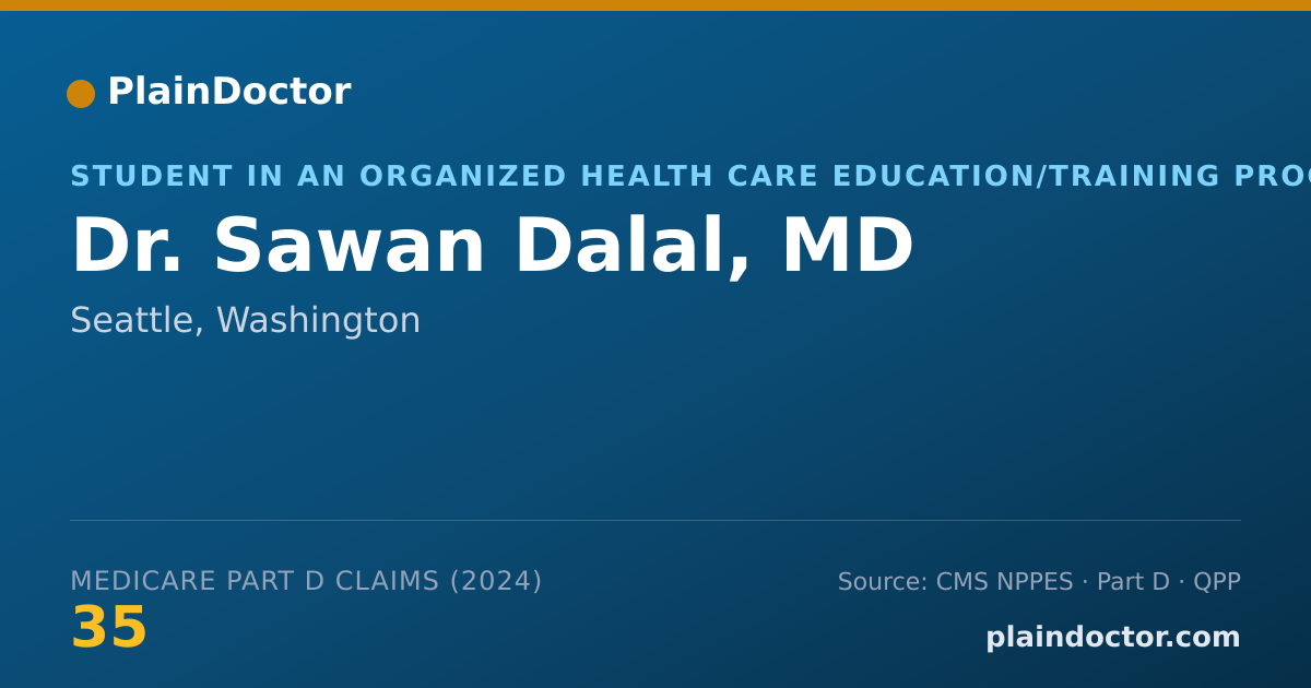 Shareable card for Sawan Dalal, MD - Student in an Organized Health Care Education/Training Program, Seattle, WA