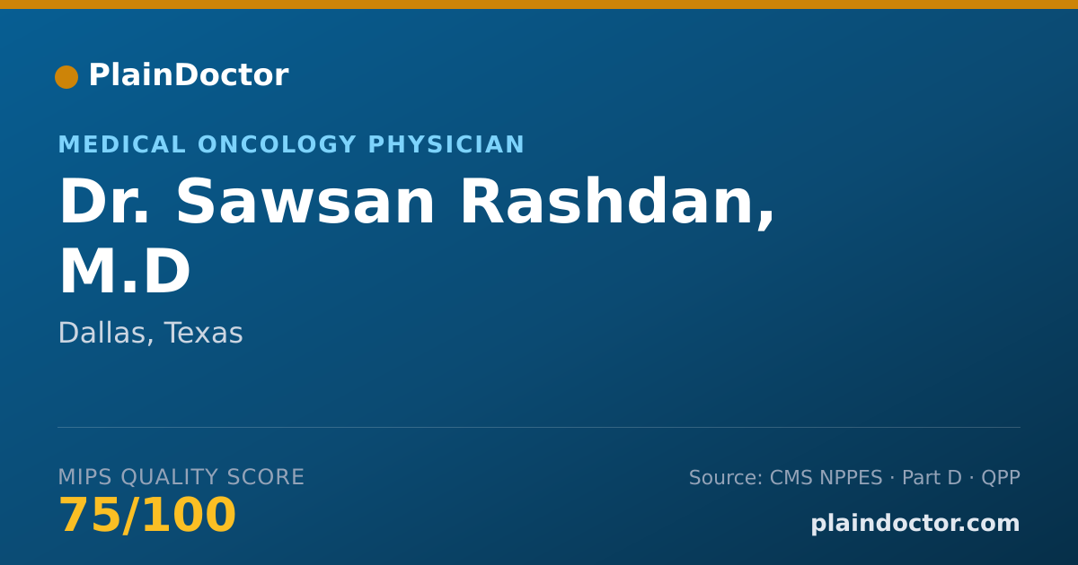 Shareable card for Sawsan Rashdan, M.D - Medical Oncology Physician, Dallas, TX